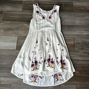 Altar'd State White Embroidered Floral Sleeveless Dress Summer Casual Boho